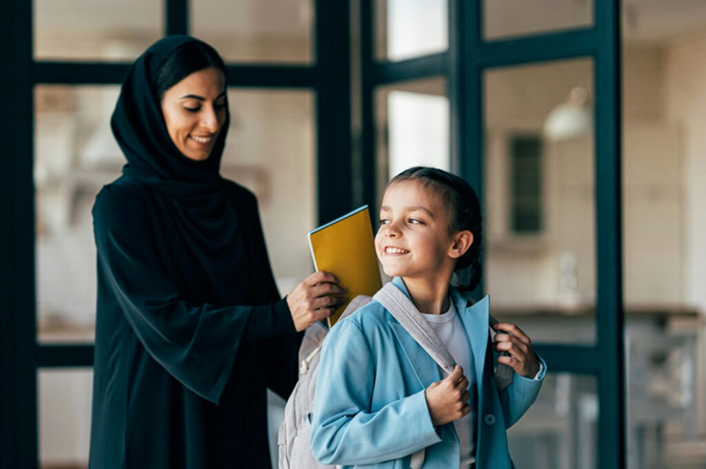 mother-is-saying-bye-to-her-daughter-at-school