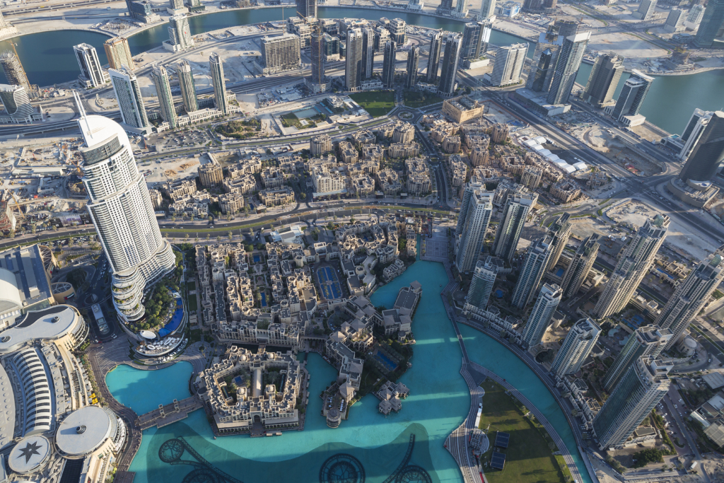 Aerial view of Dubai city