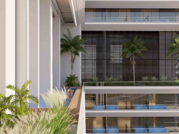 Ivy Gardens 2, Dubai luxury apartment building with pool.